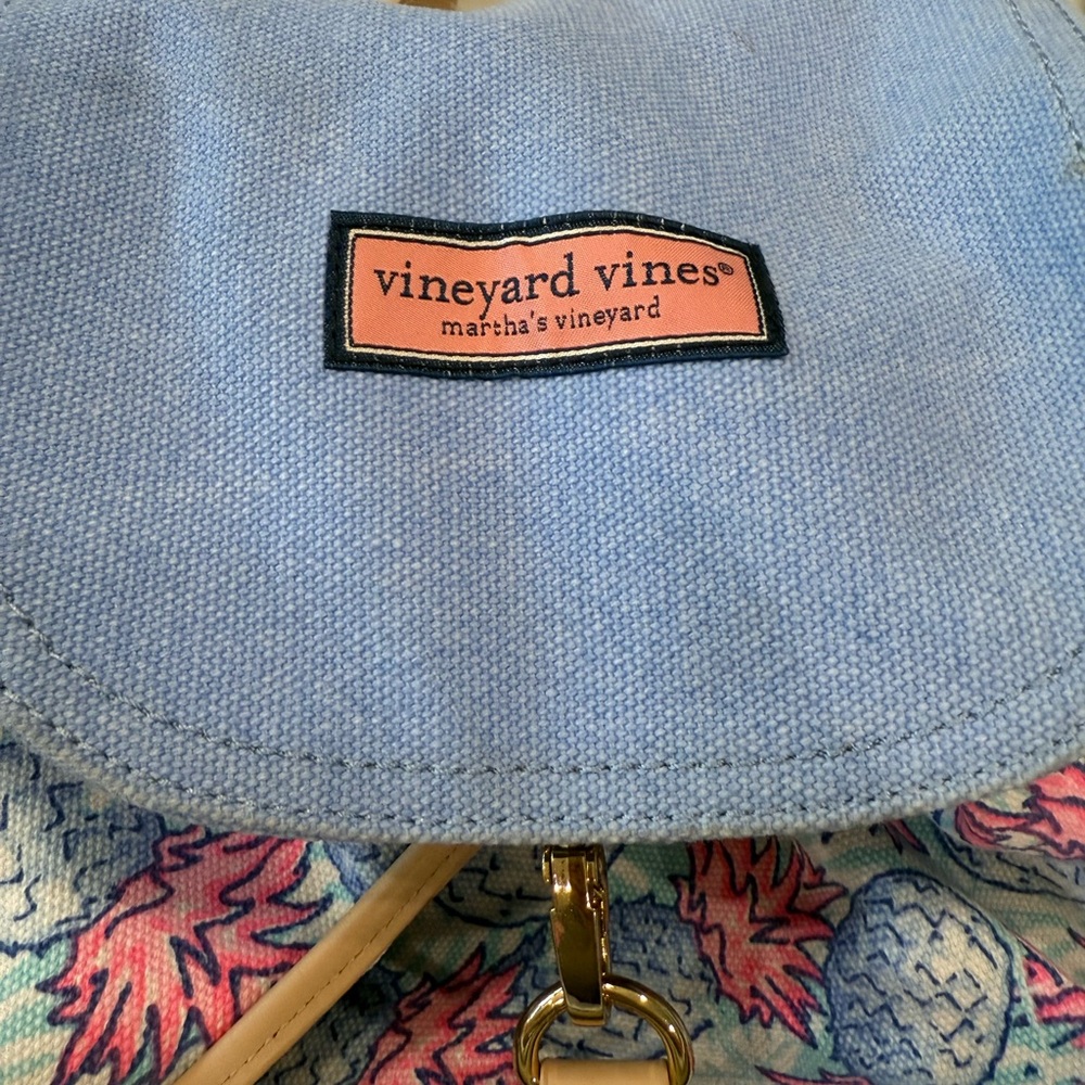 Vineyard Vines Blue and Pink Pineapple Backpack - Picture 2 of 10